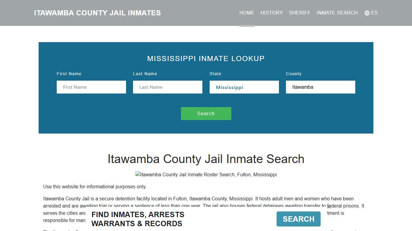 Itawamba County Jail Inmate Roster Lookup, Fulton, MS